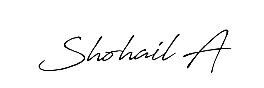 Shohail A stylish signature style. Best Handwritten Sign (Antro_Vectra_Bolder) for my name. Handwritten Signature Collection Ideas for my name Shohail A. Shohail A signature style 7 images and pictures png