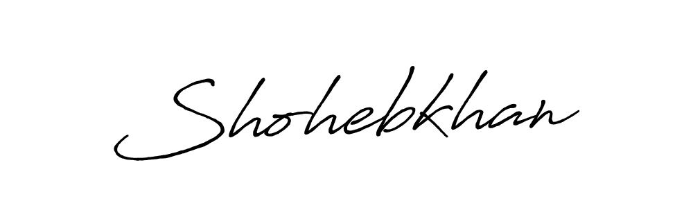 Make a beautiful signature design for name Shohebkhan. With this signature (Antro_Vectra_Bolder) style, you can create a handwritten signature for free. Shohebkhan signature style 7 images and pictures png