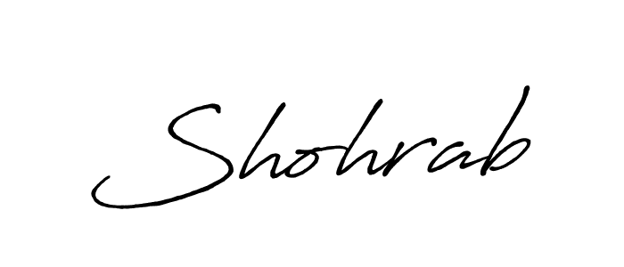 Shohrab stylish signature style. Best Handwritten Sign (Antro_Vectra_Bolder) for my name. Handwritten Signature Collection Ideas for my name Shohrab. Shohrab signature style 7 images and pictures png