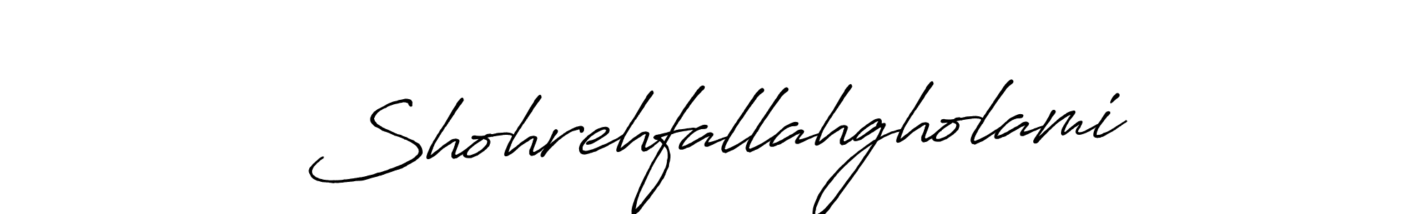 Make a short Shohrehfallahgholami signature style. Manage your documents anywhere anytime using Antro_Vectra_Bolder. Create and add eSignatures, submit forms, share and send files easily. Shohrehfallahgholami signature style 7 images and pictures png