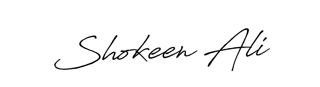 How to make Shokeen Ali name signature. Use Antro_Vectra_Bolder style for creating short signs online. This is the latest handwritten sign. Shokeen Ali signature style 7 images and pictures png