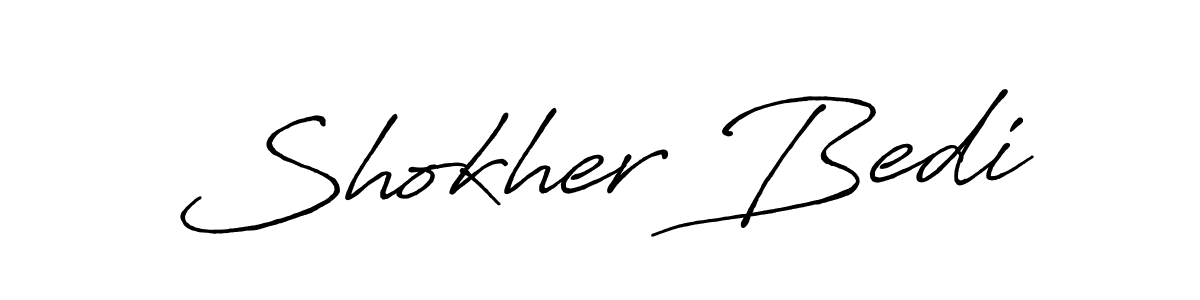 Antro_Vectra_Bolder is a professional signature style that is perfect for those who want to add a touch of class to their signature. It is also a great choice for those who want to make their signature more unique. Get Shokher Bedi name to fancy signature for free. Shokher Bedi signature style 7 images and pictures png