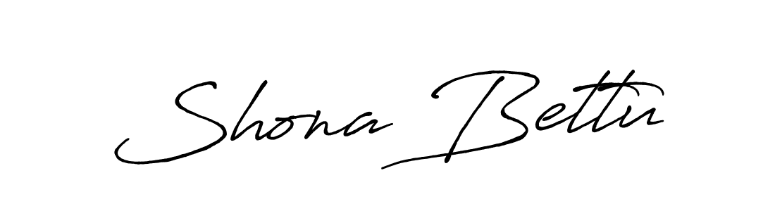 Make a beautiful signature design for name Shona Bettu. With this signature (Antro_Vectra_Bolder) style, you can create a handwritten signature for free. Shona Bettu signature style 7 images and pictures png
