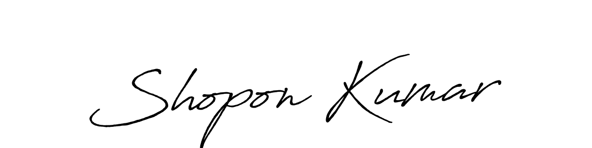 Make a beautiful signature design for name Shopon Kumar. With this signature (Antro_Vectra_Bolder) style, you can create a handwritten signature for free. Shopon Kumar signature style 7 images and pictures png