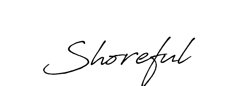 How to make Shoreful name signature. Use Antro_Vectra_Bolder style for creating short signs online. This is the latest handwritten sign. Shoreful signature style 7 images and pictures png
