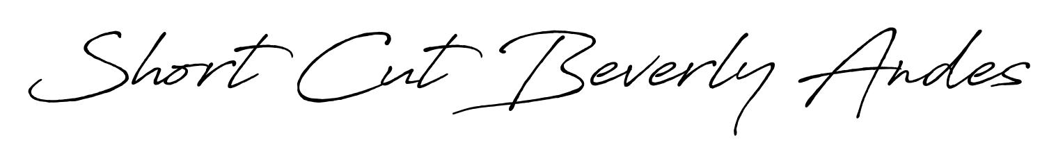 A dynamic signature style for Short Cut Beverly Andes using Antro_Vectra_Bolder script. Designed to look authentic, handwritten, and professional. Short Cut Beverly Andes signature style 7 images and pictures png