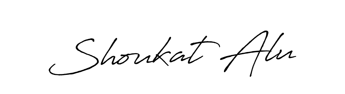 How to make Shoukat Alu name signature. Use Antro_Vectra_Bolder style for creating short signs online. This is the latest handwritten sign. Shoukat Alu signature style 7 images and pictures png