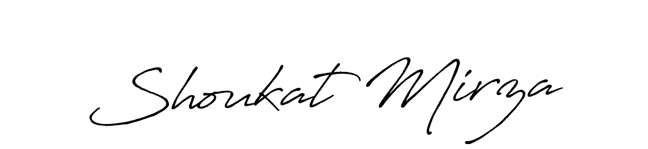 Design your own signature with our free online signature maker. With this signature software, you can create a handwritten (Antro_Vectra_Bolder) signature for name Shoukat Mirza. Shoukat Mirza signature style 7 images and pictures png
