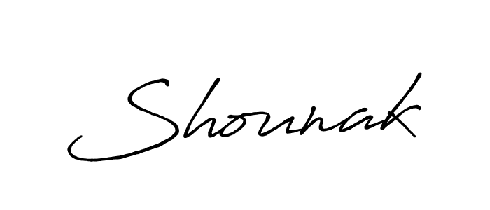 Make a beautiful signature design for name Shounak. With this signature (Antro_Vectra_Bolder) style, you can create a handwritten signature for free. Shounak signature style 7 images and pictures png