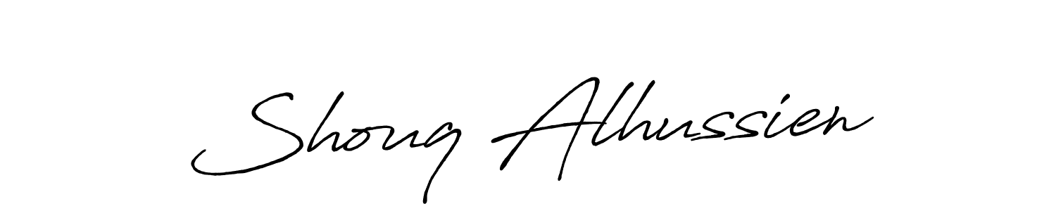 Make a short Shouq Alhussien signature style. Manage your documents anywhere anytime using Antro_Vectra_Bolder. Create and add eSignatures, submit forms, share and send files easily. Shouq Alhussien signature style 7 images and pictures png