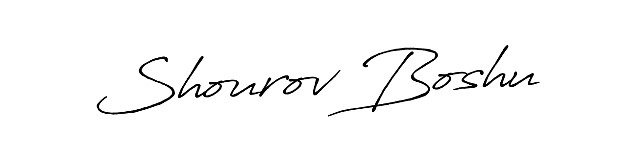 How to make Shourov Boshu name signature. Use Antro_Vectra_Bolder style for creating short signs online. This is the latest handwritten sign. Shourov Boshu signature style 7 images and pictures png