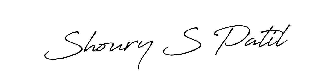 Make a beautiful signature design for name Shoury S Patil. With this signature (Antro_Vectra_Bolder) style, you can create a handwritten signature for free. Shoury S Patil signature style 7 images and pictures png