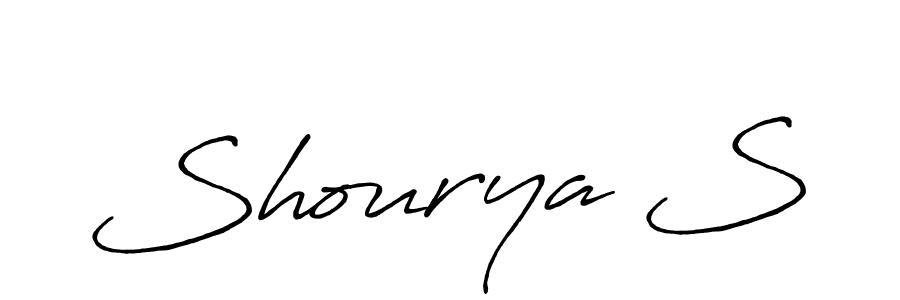 Create a beautiful signature design for name Shourya S. With this signature (Antro_Vectra_Bolder) fonts, you can make a handwritten signature for free. Shourya S signature style 7 images and pictures png