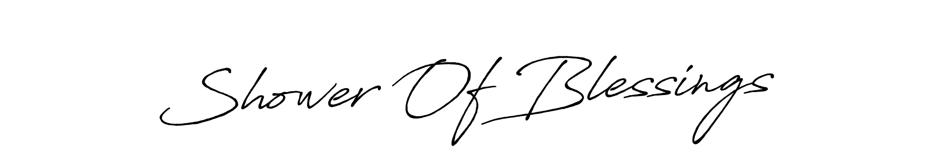 How to make Shower Of Blessings name signature. Use Antro_Vectra_Bolder style for creating short signs online. This is the latest handwritten sign. Shower Of Blessings signature style 7 images and pictures png