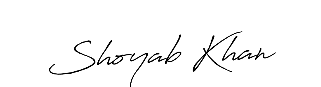 Create a beautiful signature design for name Shoyab Khan. With this signature (Antro_Vectra_Bolder) fonts, you can make a handwritten signature for free. Shoyab Khan signature style 7 images and pictures png