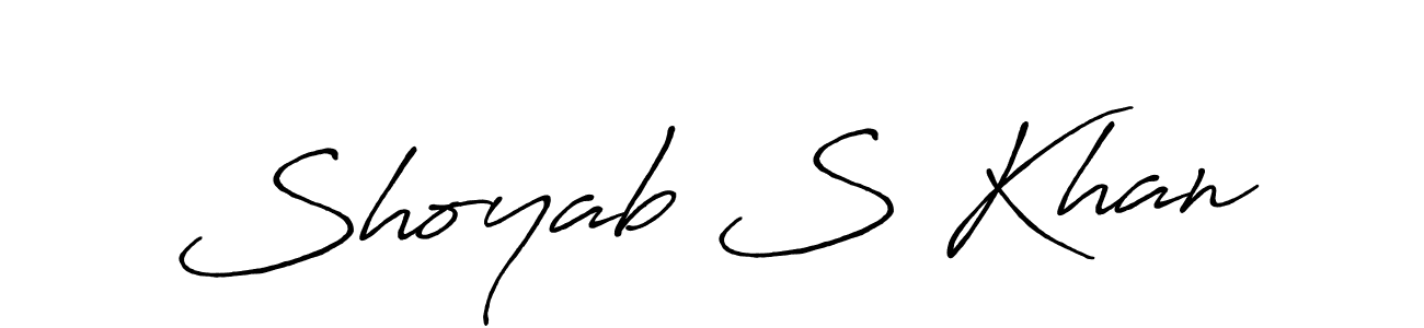 Shoyab S Khan stylish signature style. Best Handwritten Sign (Antro_Vectra_Bolder) for my name. Handwritten Signature Collection Ideas for my name Shoyab S Khan. Shoyab S Khan signature style 7 images and pictures png
