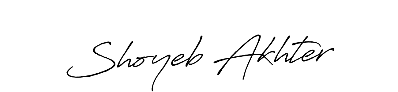 How to make Shoyeb Akhter name signature. Use Antro_Vectra_Bolder style for creating short signs online. This is the latest handwritten sign. Shoyeb Akhter signature style 7 images and pictures png
