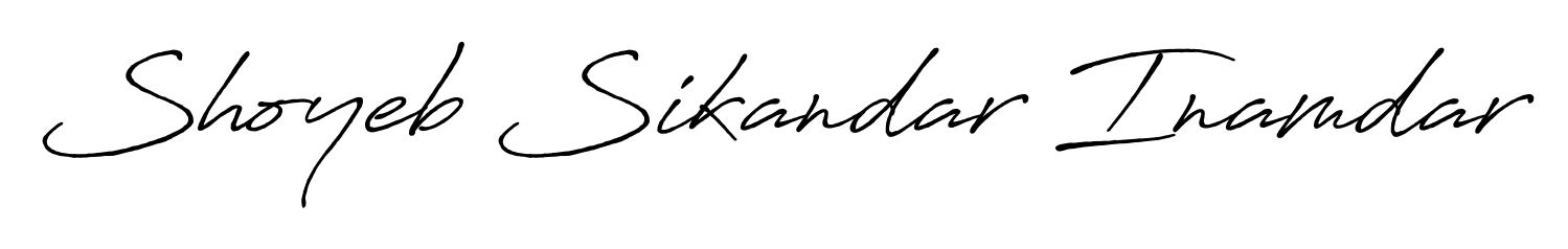 Create your official email sign-off with Shoyeb Sikandar Inamdar name in Antro_Vectra_Bolder style. Crisp, clean, and perfectly legible across all screens. Shoyeb Sikandar Inamdar signature style 7 images and pictures png