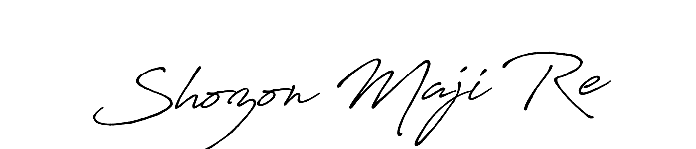 The best way (Antro_Vectra_Bolder) to make a short signature is to pick only two or three words in your name. The name Shozon Maji Re include a total of six letters. For converting this name. Shozon Maji Re signature style 7 images and pictures png