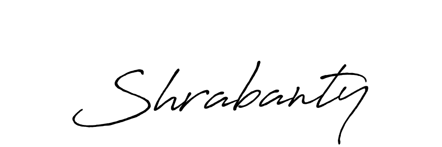 Use a signature maker to create a handwritten signature online. With this signature software, you can design (Antro_Vectra_Bolder) your own signature for name Shrabanty. Shrabanty signature style 7 images and pictures png