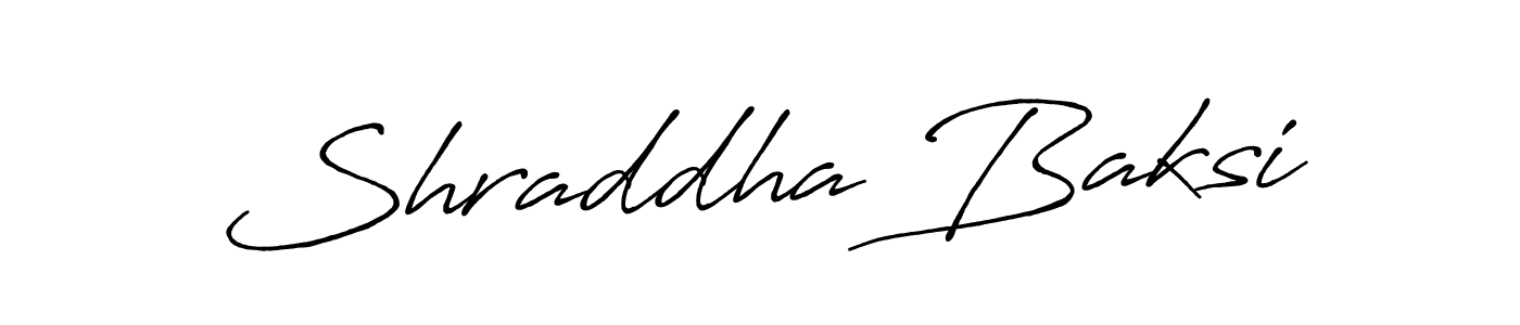 Make a beautiful signature design for name Shraddha Baksi. With this signature (Antro_Vectra_Bolder) style, you can create a handwritten signature for free. Shraddha Baksi signature style 7 images and pictures png