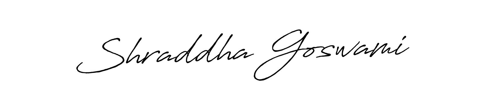 Create a beautiful signature design for name Shraddha Goswami. With this signature (Antro_Vectra_Bolder) fonts, you can make a handwritten signature for free. Shraddha Goswami signature style 7 images and pictures png