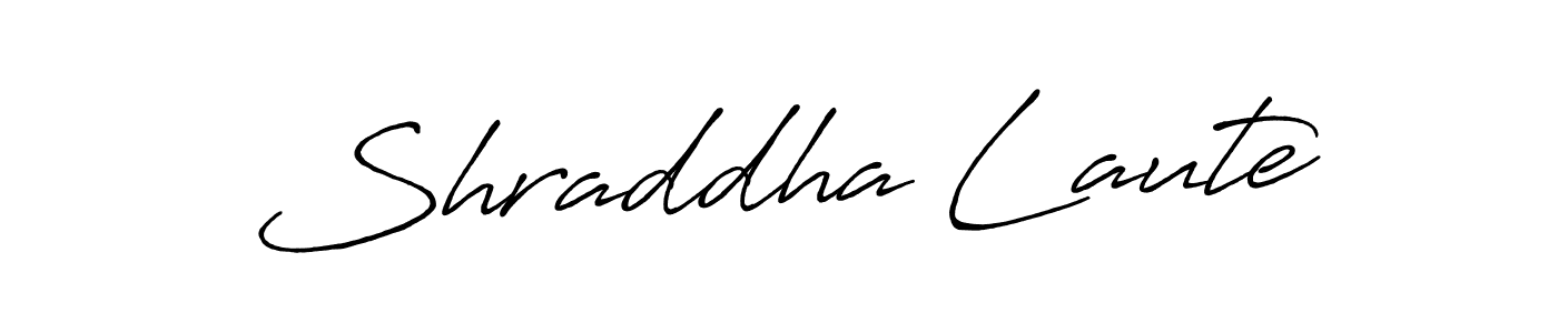 The best way (Antro_Vectra_Bolder) to make a short signature is to pick only two or three words in your name. The name Shraddha Laute include a total of six letters. For converting this name. Shraddha Laute signature style 7 images and pictures png