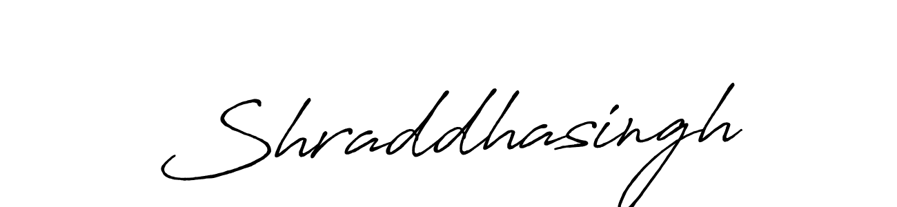 Make a beautiful signature design for name Shraddhasingh. With this signature (Antro_Vectra_Bolder) style, you can create a handwritten signature for free. Shraddhasingh signature style 7 images and pictures png