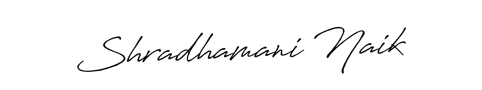 How to make Shradhamani Naik name signature. Use Antro_Vectra_Bolder style for creating short signs online. This is the latest handwritten sign. Shradhamani Naik signature style 7 images and pictures png