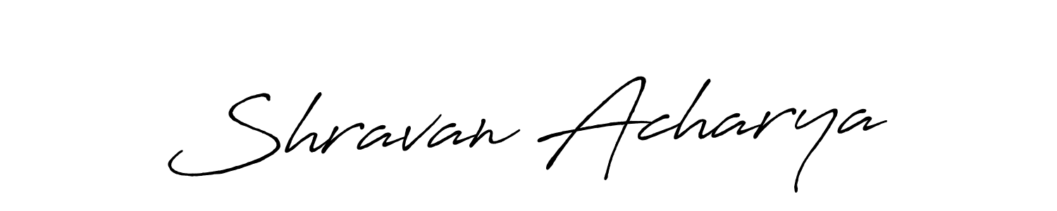 How to make Shravan Acharya name signature. Use Antro_Vectra_Bolder style for creating short signs online. This is the latest handwritten sign. Shravan Acharya signature style 7 images and pictures png