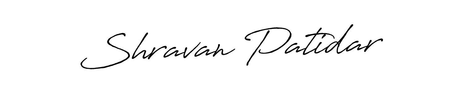 Use a signature maker to create a handwritten signature online. With this signature software, you can design (Antro_Vectra_Bolder) your own signature for name Shravan Patidar. Shravan Patidar signature style 7 images and pictures png