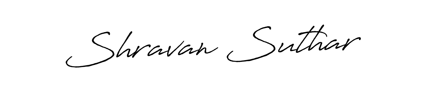 How to make Shravan Suthar name signature. Use Antro_Vectra_Bolder style for creating short signs online. This is the latest handwritten sign. Shravan Suthar signature style 7 images and pictures png