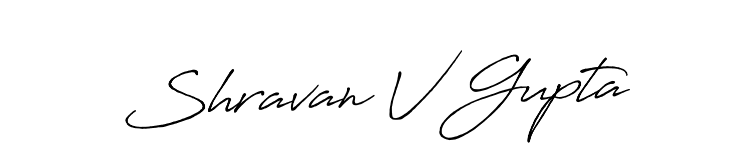 Create a beautiful signature design for name Shravan V Gupta. With this signature (Antro_Vectra_Bolder) fonts, you can make a handwritten signature for free. Shravan V Gupta signature style 7 images and pictures png