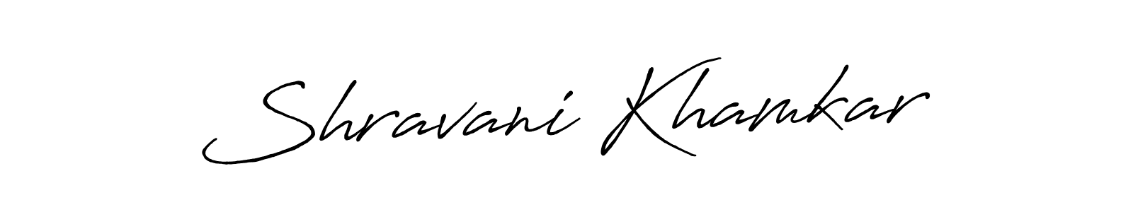 Make a beautiful signature design for name Shravani Khamkar. With this signature (Antro_Vectra_Bolder) style, you can create a handwritten signature for free. Shravani Khamkar signature style 7 images and pictures png