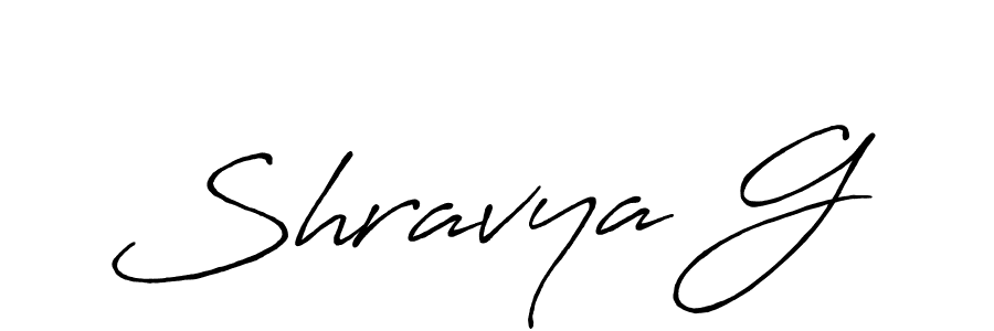 The best way (Antro_Vectra_Bolder) to make a short signature is to pick only two or three words in your name. The name Shravya G include a total of six letters. For converting this name. Shravya G signature style 7 images and pictures png