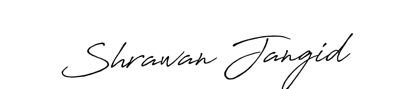 How to make Shrawan Jangid name signature. Use Antro_Vectra_Bolder style for creating short signs online. This is the latest handwritten sign. Shrawan Jangid signature style 7 images and pictures png