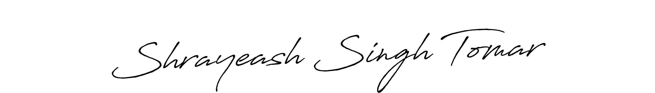 The best way (Antro_Vectra_Bolder) to make a short signature is to pick only two or three words in your name. The name Shrayeash Singh Tomar include a total of six letters. For converting this name. Shrayeash Singh Tomar signature style 7 images and pictures png