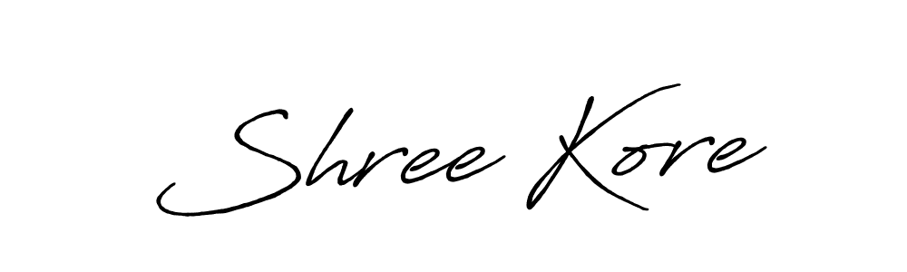 You should practise on your own different ways (Antro_Vectra_Bolder) to write your name (Shree Kore) in signature. don't let someone else do it for you. Shree Kore signature style 7 images and pictures png