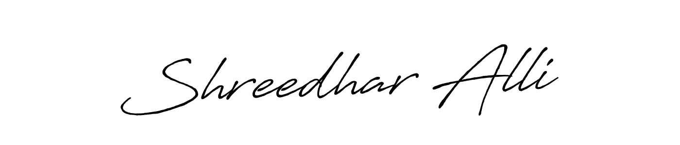 It looks lik you need a new signature style for name Shreedhar Alli. Design unique handwritten (Antro_Vectra_Bolder) signature with our free signature maker in just a few clicks. Shreedhar Alli signature style 7 images and pictures png