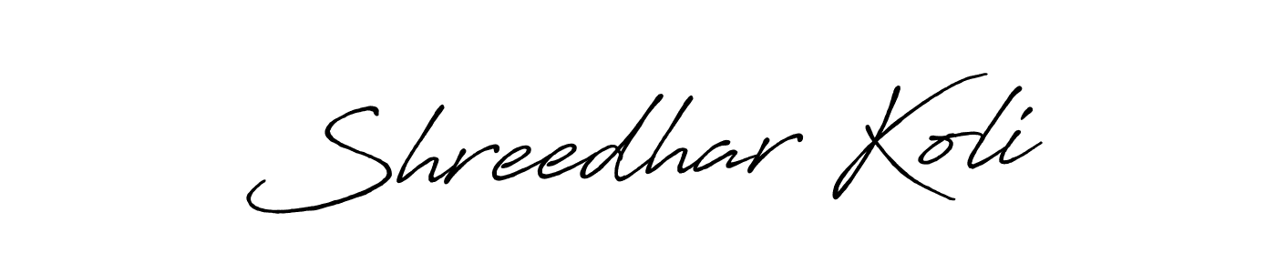 Use a signature maker to create a handwritten signature online. With this signature software, you can design (Antro_Vectra_Bolder) your own signature for name Shreedhar Koli. Shreedhar Koli signature style 7 images and pictures png
