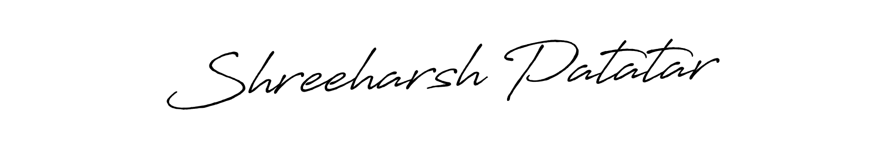 Make a beautiful signature design for name Shreeharsh Patatar. With this signature (Antro_Vectra_Bolder) style, you can create a handwritten signature for free. Shreeharsh Patatar signature style 7 images and pictures png