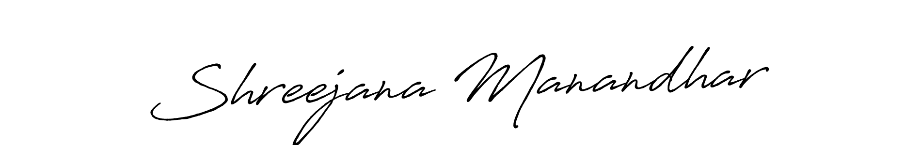 Antro_Vectra_Bolder is a professional signature style that is perfect for those who want to add a touch of class to their signature. It is also a great choice for those who want to make their signature more unique. Get Shreejana Manandhar name to fancy signature for free. Shreejana Manandhar signature style 7 images and pictures png