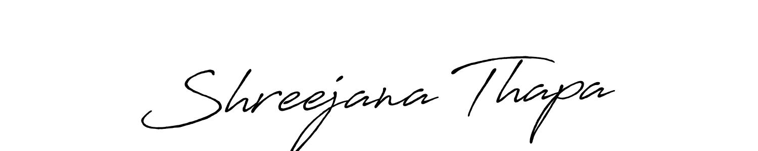 Make a beautiful signature design for name Shreejana Thapa. With this signature (Antro_Vectra_Bolder) style, you can create a handwritten signature for free. Shreejana Thapa signature style 7 images and pictures png