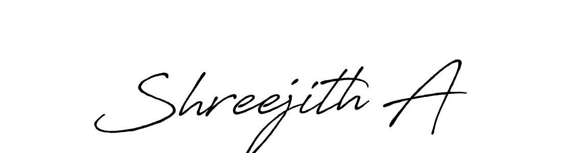 Also we have Shreejith A name is the best signature style. Create professional handwritten signature collection using Antro_Vectra_Bolder autograph style. Shreejith A signature style 7 images and pictures png