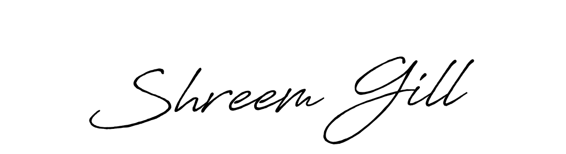 How to make Shreem Gill name signature. Use Antro_Vectra_Bolder style for creating short signs online. This is the latest handwritten sign. Shreem Gill signature style 7 images and pictures png