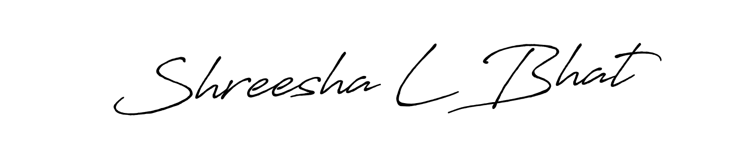 Use a signature maker to create a handwritten signature online. With this signature software, you can design (Antro_Vectra_Bolder) your own signature for name Shreesha L Bhat. Shreesha L Bhat signature style 7 images and pictures png