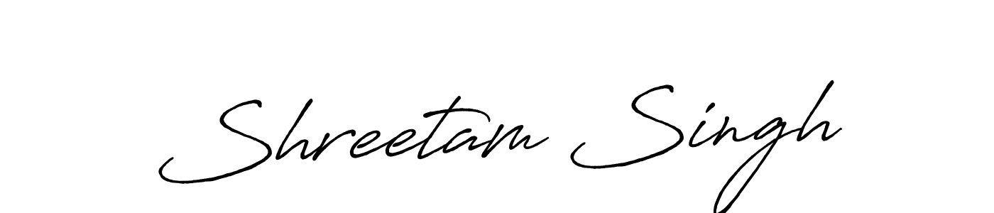 How to make Shreetam Singh name signature. Use Antro_Vectra_Bolder style for creating short signs online. This is the latest handwritten sign. Shreetam Singh signature style 7 images and pictures png