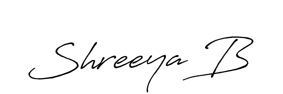 Use a signature maker to create a handwritten signature online. With this signature software, you can design (Antro_Vectra_Bolder) your own signature for name Shreeya B. Shreeya B signature style 7 images and pictures png