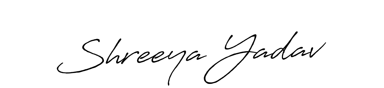 How to make Shreeya Yadav name signature. Use Antro_Vectra_Bolder style for creating short signs online. This is the latest handwritten sign. Shreeya Yadav signature style 7 images and pictures png