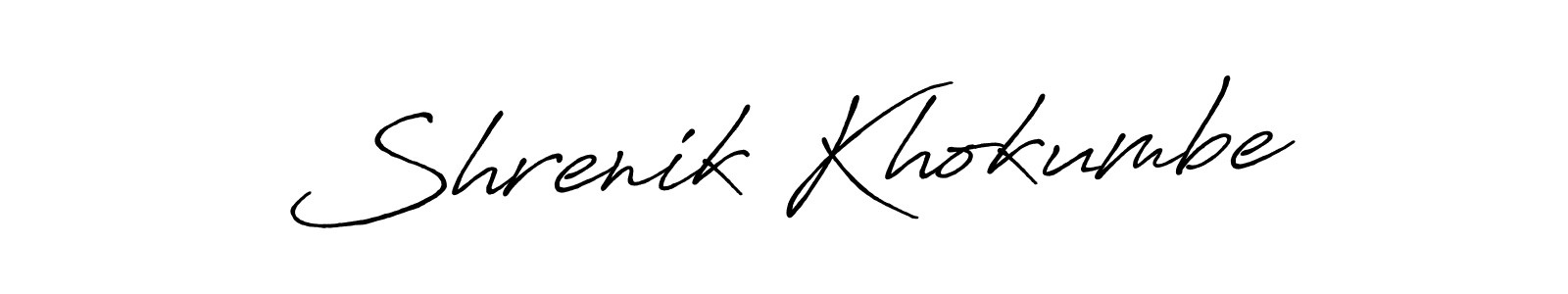 Antro_Vectra_Bolder is a professional signature style that is perfect for those who want to add a touch of class to their signature. It is also a great choice for those who want to make their signature more unique. Get Shrenik Khokumbe name to fancy signature for free. Shrenik Khokumbe signature style 7 images and pictures png